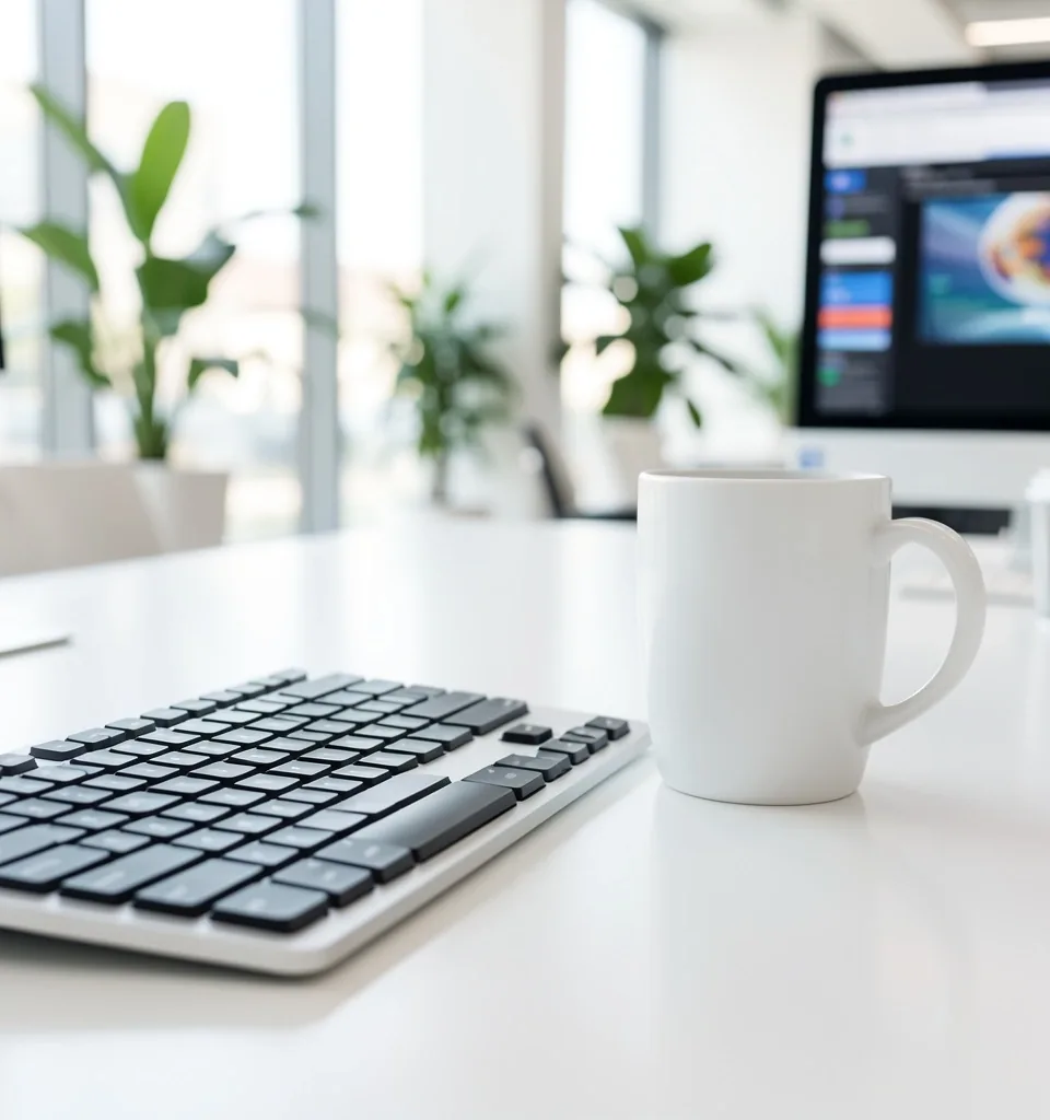 Modern bir teknoloji ofis masası